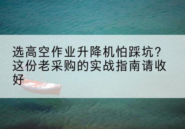 定南高空作业升降机厂家推荐-选高空作业升降机怕踩坑？这份老采购的实战指南请收好